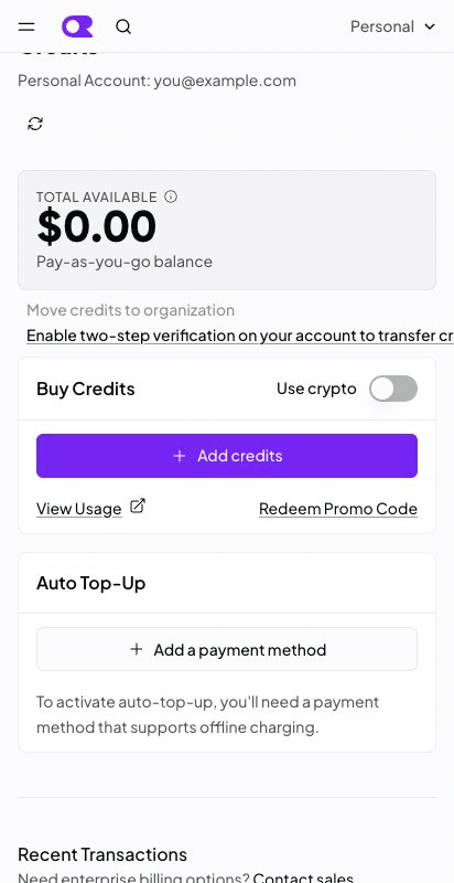 Buy a few credits, shown as an animation