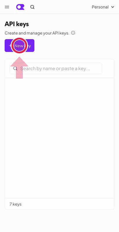 Create the development key, shown as an animation
